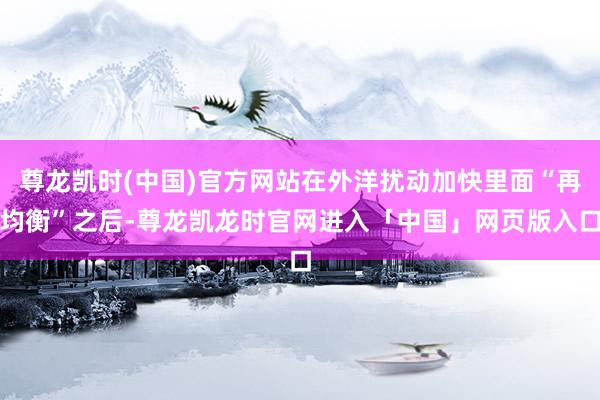 尊龙凯时(中国)官方网站在外洋扰动加快里面“再均衡”之后-尊龙凯龙时官网进入「中国」网页版入口