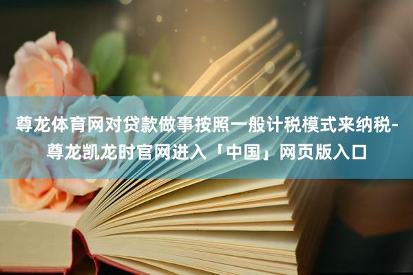 尊龙体育网对贷款做事按照一般计税模式来纳税-尊龙凯龙时官网进入「中国」网页版入口